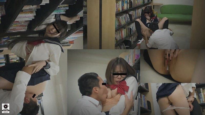 静かな図書室で起きた出来事。真面目に本を読む生徒会長・ショートカットの爆乳メガネ・文系女子・三つ編みメガネっ子・むちむち色白ドMな女子が静かに乱れる